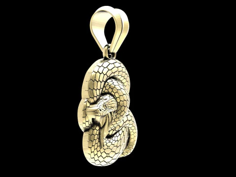 Snake pendant 3D Print Model