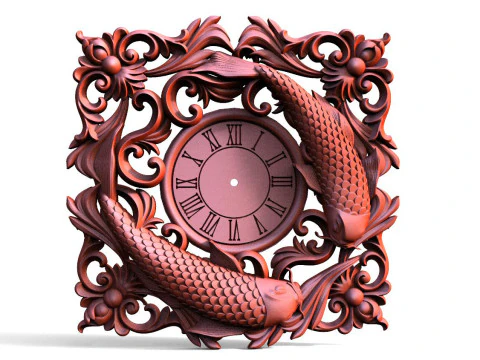 Fish wall clock CNC 3D Print Model