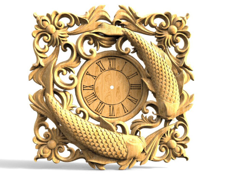 Fish wall clock CNC 3D Print Model