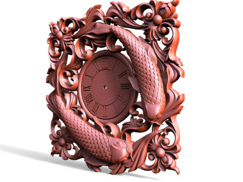 Fish wall clock CNC 3D Print Model