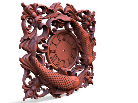 Fish wall clock CNC 3D Print Model