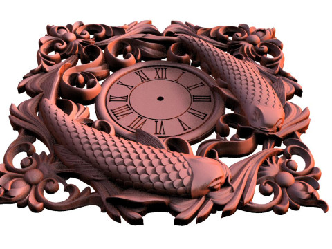 Fish wall clock CNC 3D Print Model