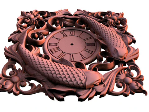 Fish wall clock CNC 3D Print Model