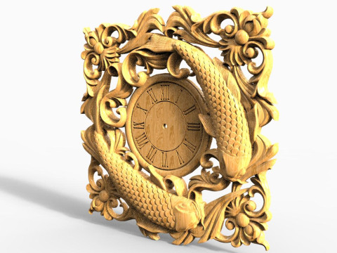 Fish wall clock CNC 3D Print Model