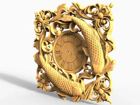 Fish wall clock CNC 3D Print Model