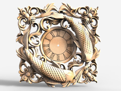 Fish wall clock CNC 3D Print Model