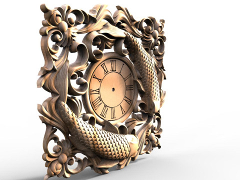 Fish wall clock CNC 3D Print Model