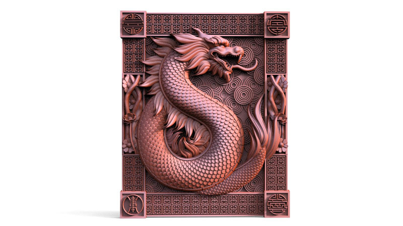 Chinese Dragon CNC Modèles 3D en vedette .c4d .max .obj .3ds .fbx .stl .blend 