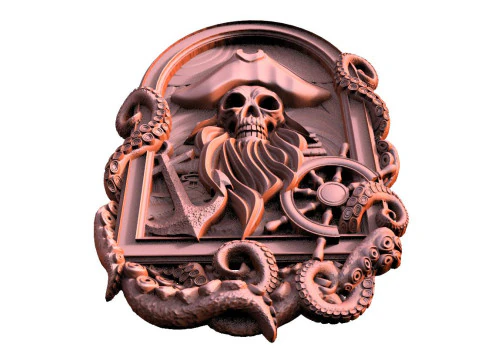 Pirate skull CNC 3D Print Model