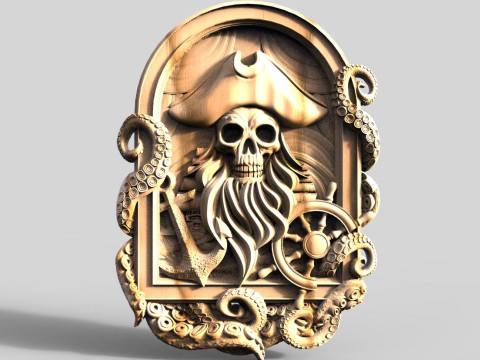 Pirate skull CNC 3D Print Model