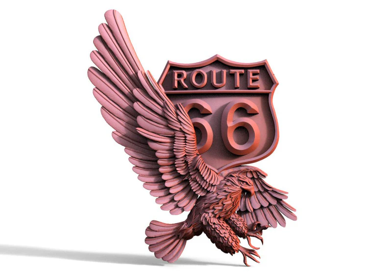 Route 66 eagle CNC 3D Print Model .c4d .max .obj .3ds .fbx .stl .blend 