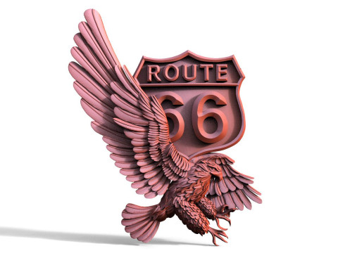 Route 66 eagle CNC 3Dプリントモデル
