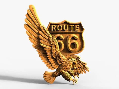 Route 66 eagle CNC 3D Print Model
