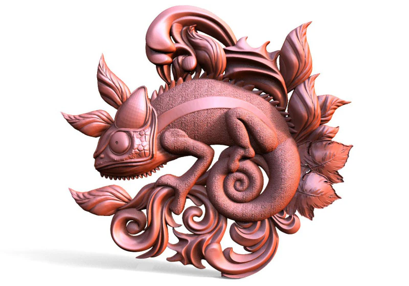 Chameleon CNC 3D Print Model .c4d .max .obj .3ds .fbx .stl .blend
