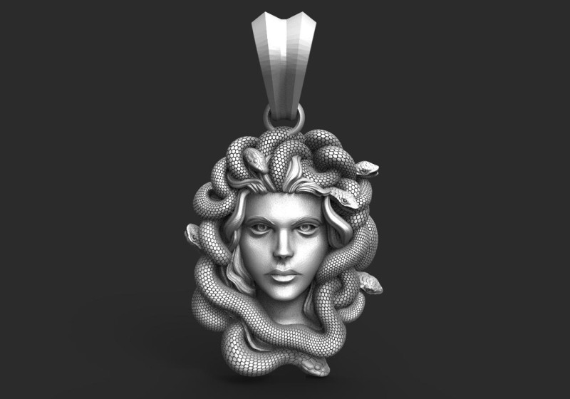 Medusa pendant 3D Print Model .c4d .max .obj .3ds .fbx .stl .blend 