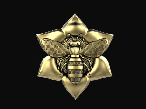 Bee and flower pendant 3D-Druckmodell