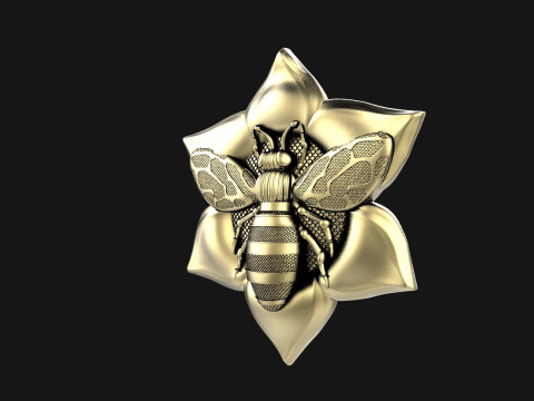 Bee and flower pendant 3D-Druckmodell