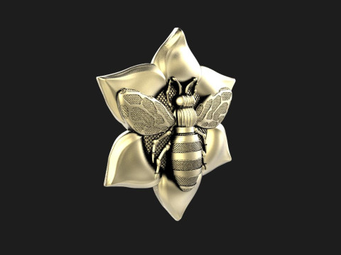 Bee and flower pendant 3D-Druckmodell