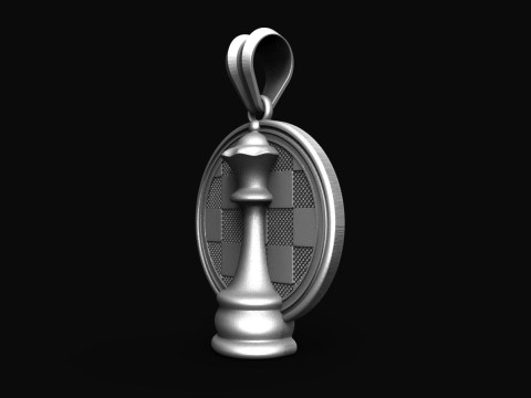 Chess Queen pendant 3D-printmodel