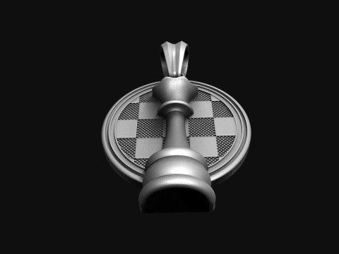 Chess Queen pendant 3D-printmodel
