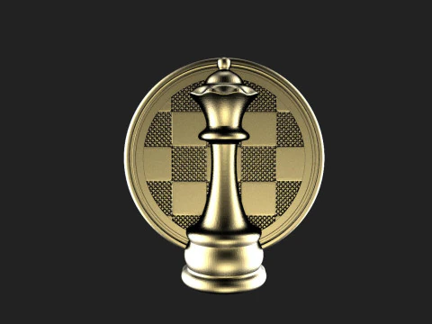 Chess Queen pendant 3D Print Model