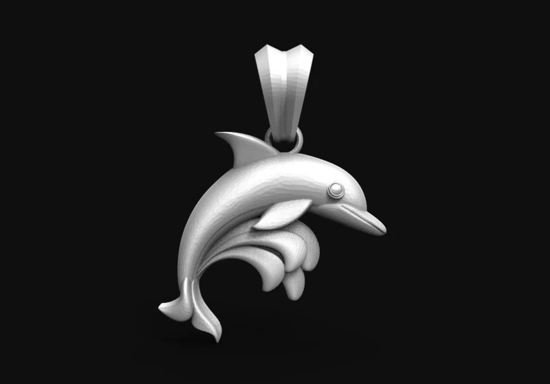 Dolphin pendant 3D Print Model .c4d .max .obj .3ds .fbx .stl .blend 