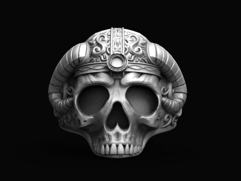 Viking Skull ring 3D Принт Модель