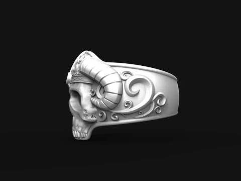 Viking Skull ring 3D Print Model