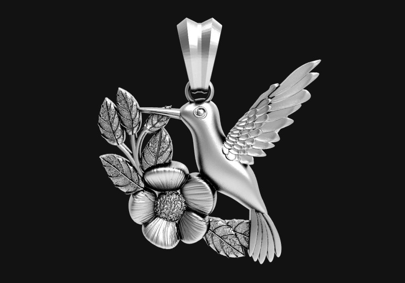 Hummingbird pendant 3D प्रिंट मॉडल .c4d .max .obj .3ds .fbx .stl .blend 