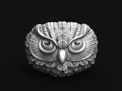Owl ring 3D 프린트 모델