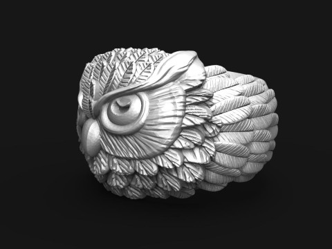 Owl ring Modello di stampa 3D