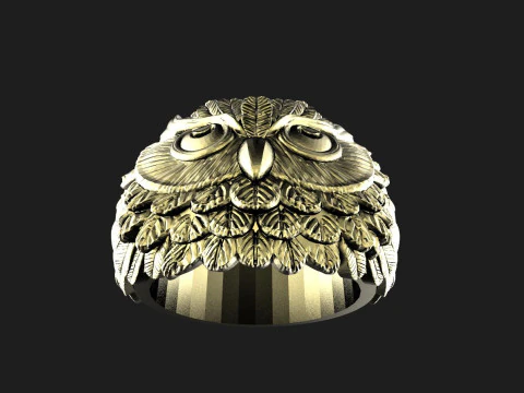 Owl ring 3D Print Model