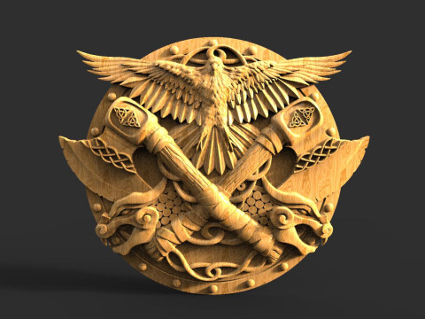 Viking Shield CNC 3D Print Model