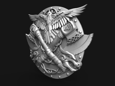 Viking Shield CNC 3D Print Model