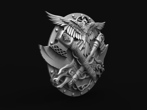 Viking Shield CNC 3D Print Model