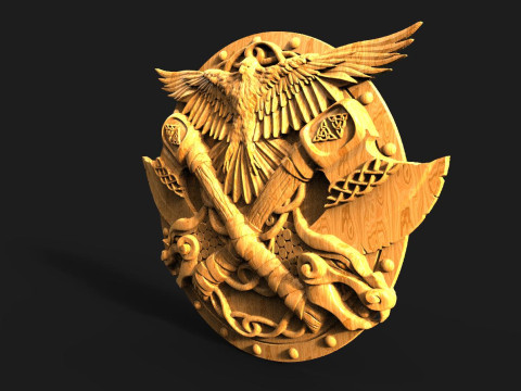 Viking Shield CNC 3D Print Model
