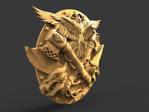 Viking Shield CNC 3D Print Model
