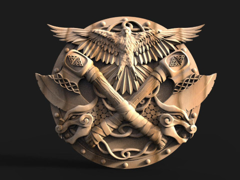 Viking Shield CNC 3D Print Model