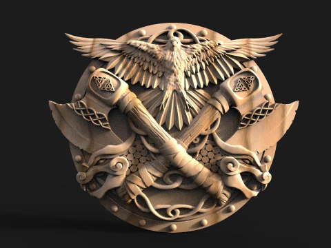 Viking Shield CNC 3D Print Model