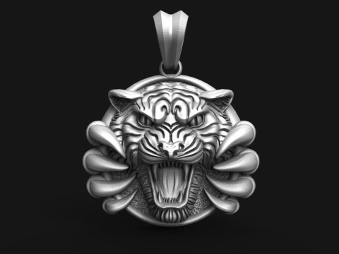 Tiger pendant 3Dプリントモデル
