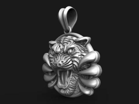 Tiger pendant 3D Print Model