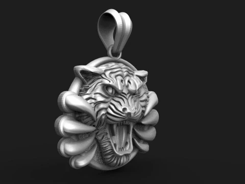Tiger pendant 3D Print Model