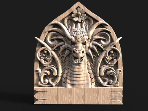 Dragon welcome sign CNC 3D Print Model