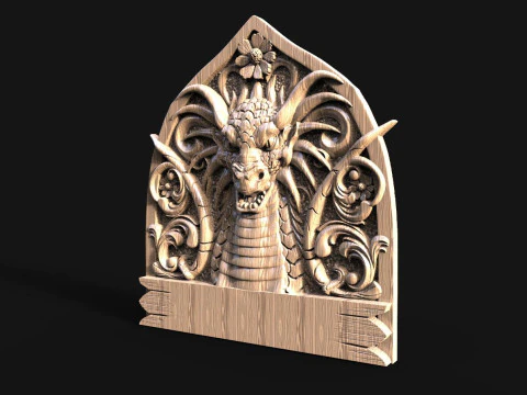 Dragon welcome sign CNC 3D Print Model