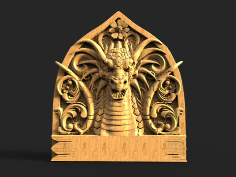 Dragon welcome sign CNC 3D Print Model
