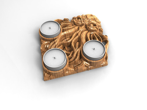 Cthulhu Tea candle Holder CNC 3D Baskı Modeli