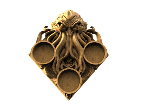 Cthulhu Tea candle Holder CNC 3D Baskı Modeli