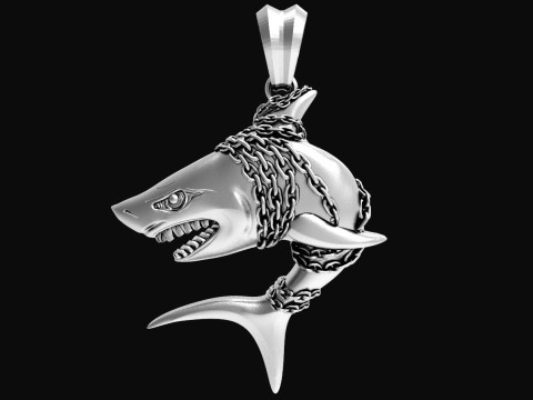 Shark pendant 3D 프린트 모델