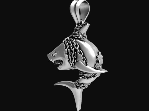 Shark pendant 3D Print Model