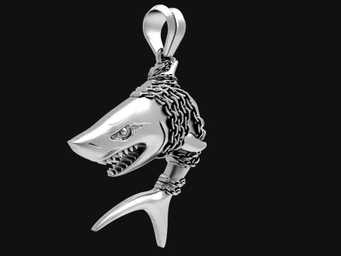 Shark pendant 3D Print Model